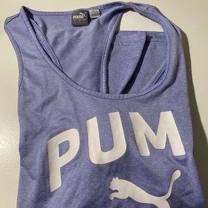 Puma Woman's   light blue Mesh Logo Tank SZ L NWT